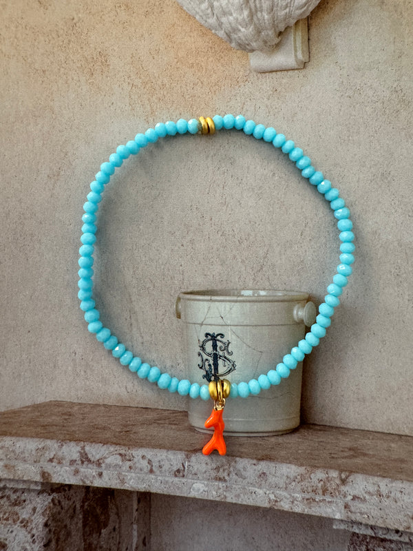 Corallo Bracelet in Pale Blue & Orange