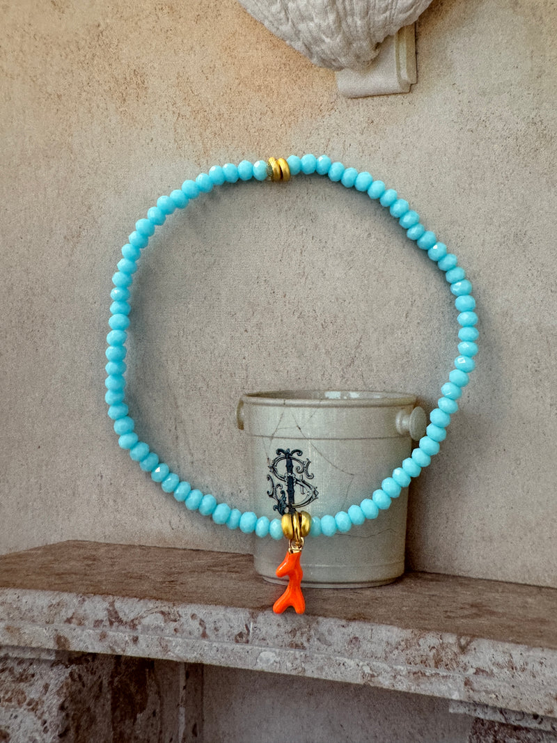 Corallo Bracelet in Pale Blue & Orange