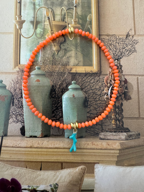 Corallo Bracelet in Bright Coral & Aqua