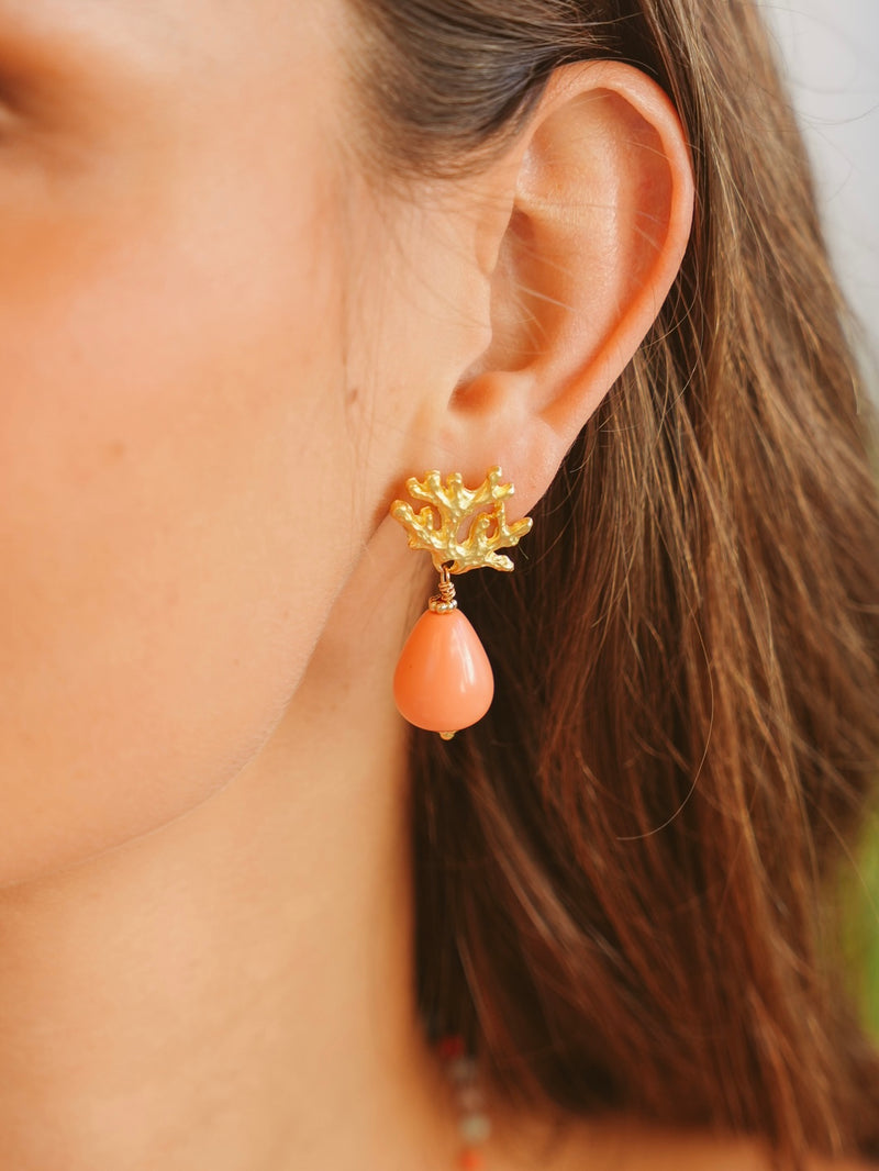 Ravello Earrings in Coral