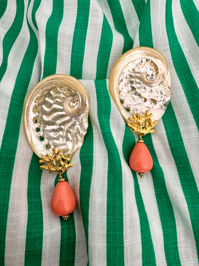 Ravello Earrings in Coral