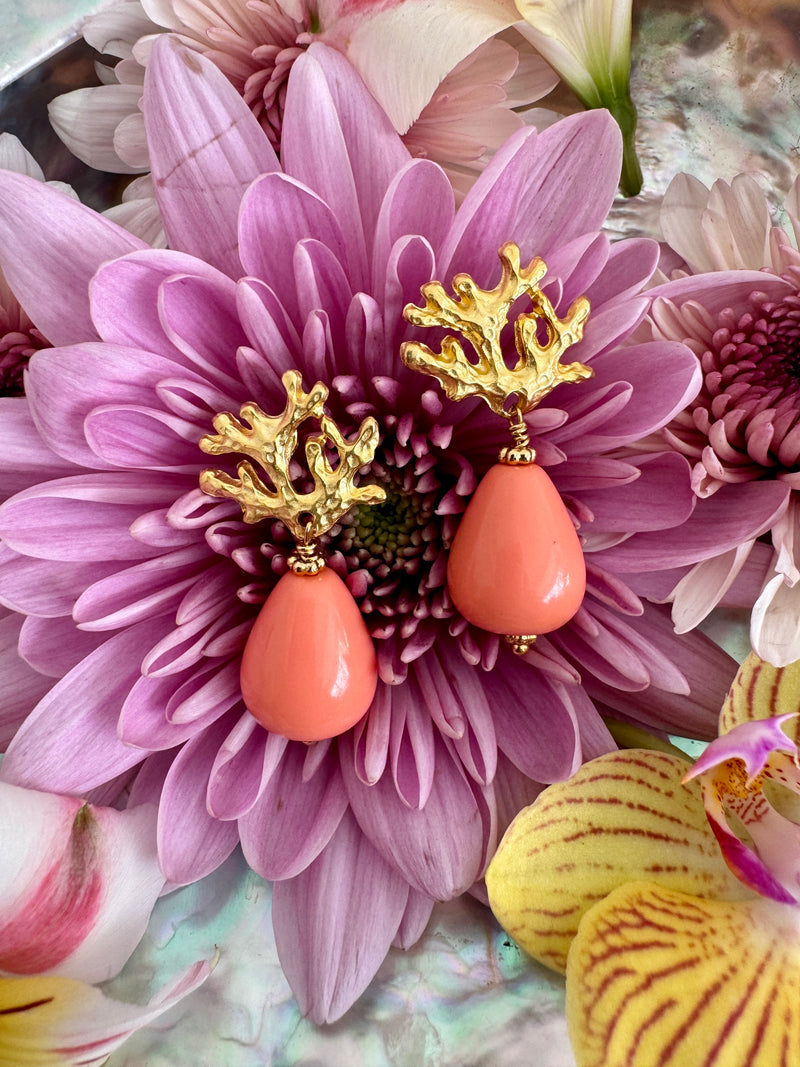 Ravello Earrings in Coral