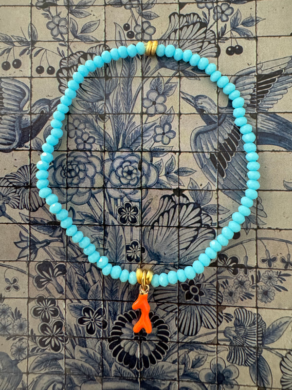 Corallo Bracelet in Pale Blue & Orange