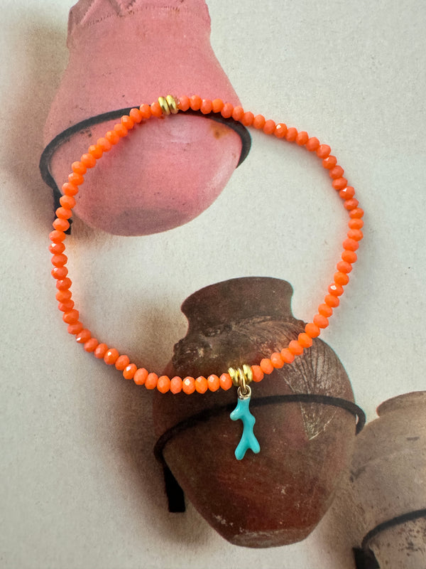 Corallo Bracelet in Bright Coral & Aqua