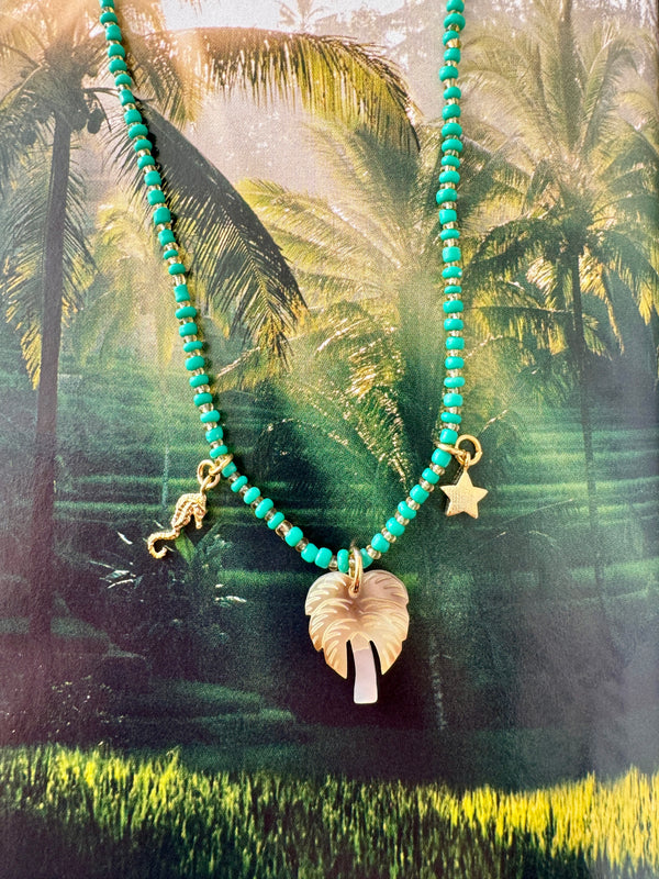 Souvenir Necklace in Teal