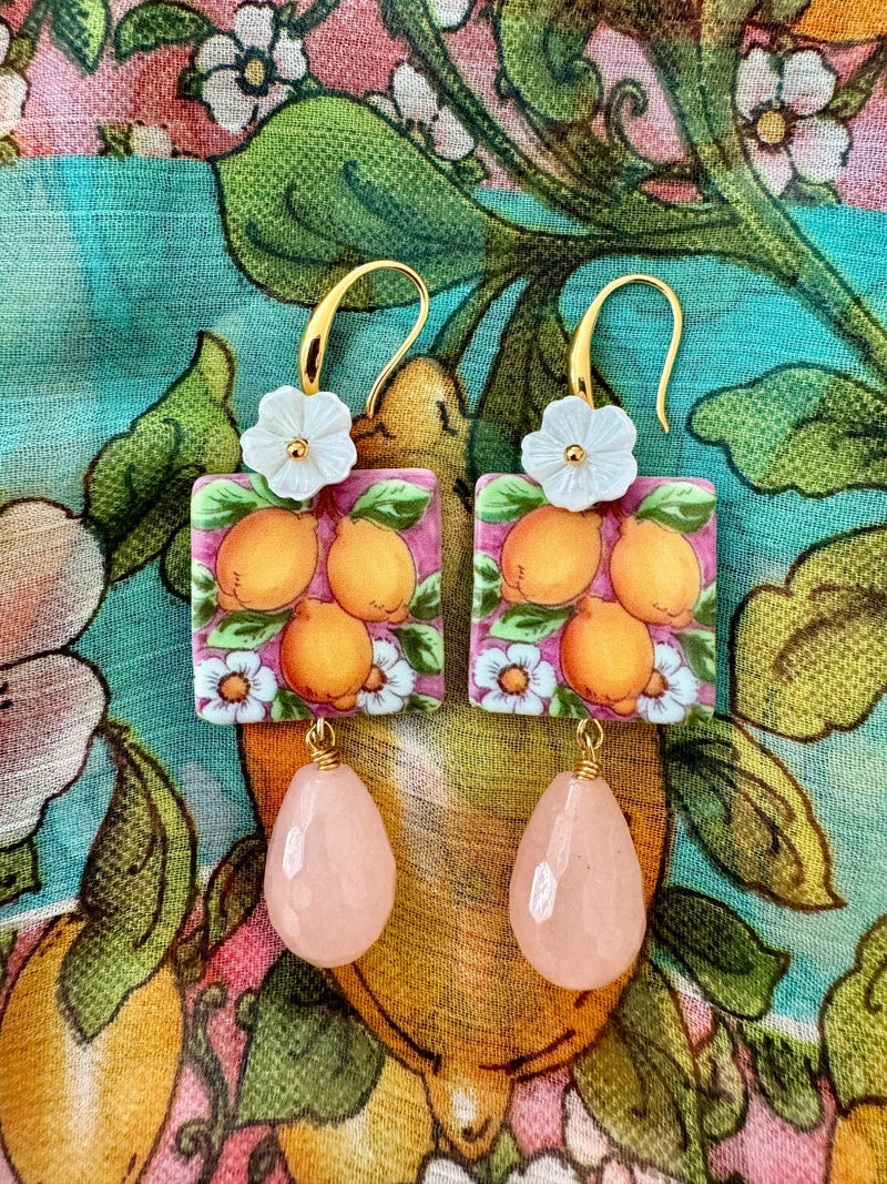 Bougainvillea Café Bougainvillea Cafe X Tessuti Limoncello Earrings in Rose