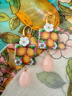 Bougainvillea Café Bougainvillea Cafe X Tessuti Limoncello Earrings in Rose