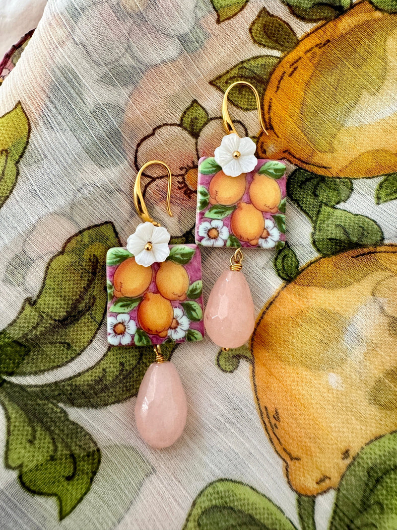 Bougainvillea Café Bougainvillea Cafe X Tessuti Limoncello Earrings in Rose