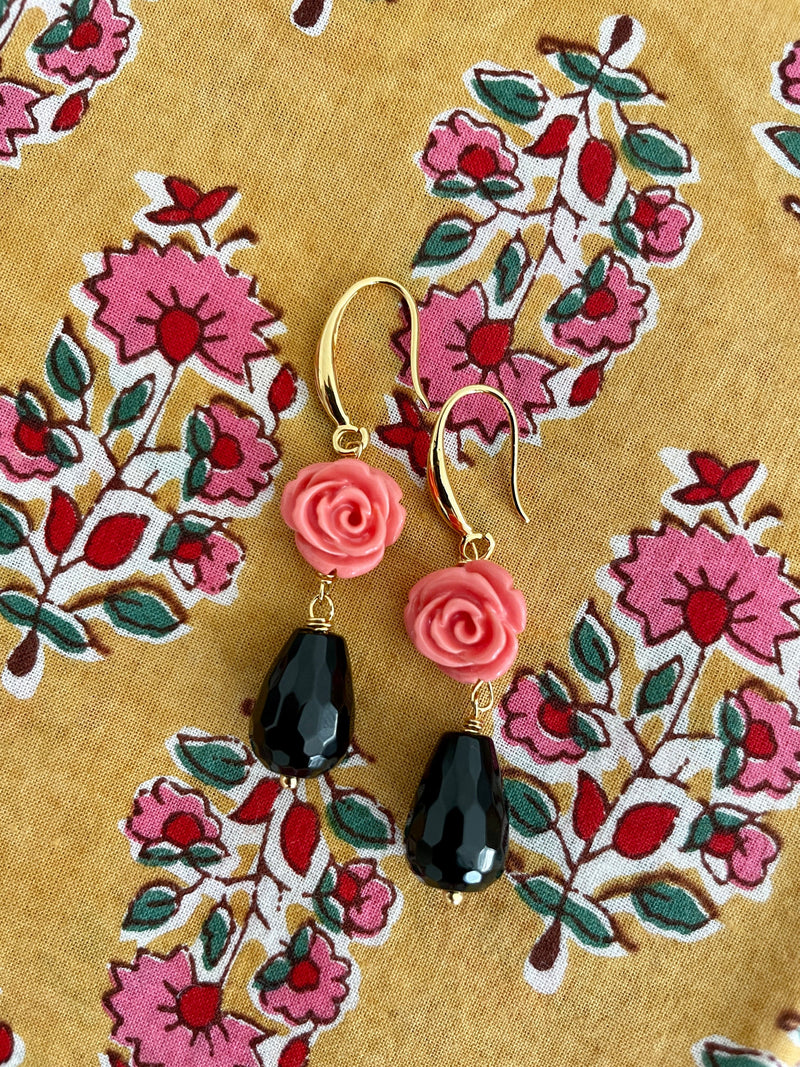 Bougainvillea Café Coral Rose Earring