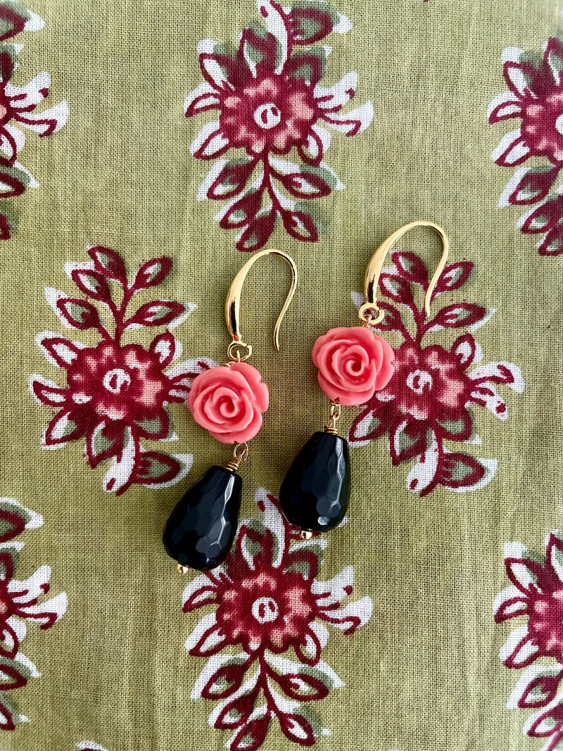 Bougainvillea Café Coral Rose Earring