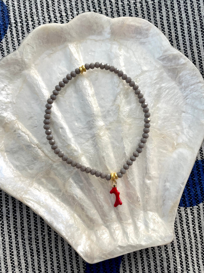 Bougainvillea Café Corallo Bracelet in Grey & Red