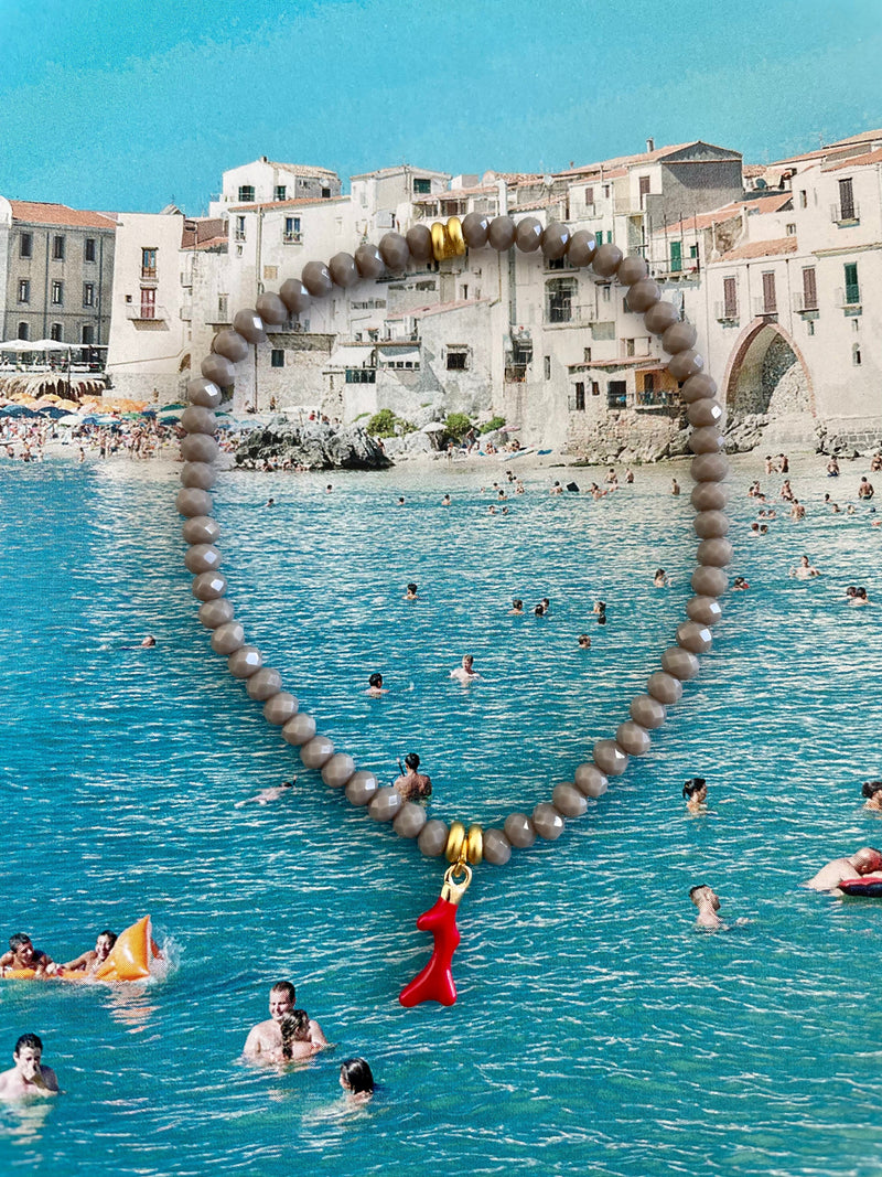 Bougainvillea Café Corallo Bracelet in Grey & Red