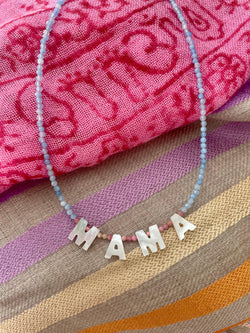 Bougainvillea Café Mama Necklace in Blue