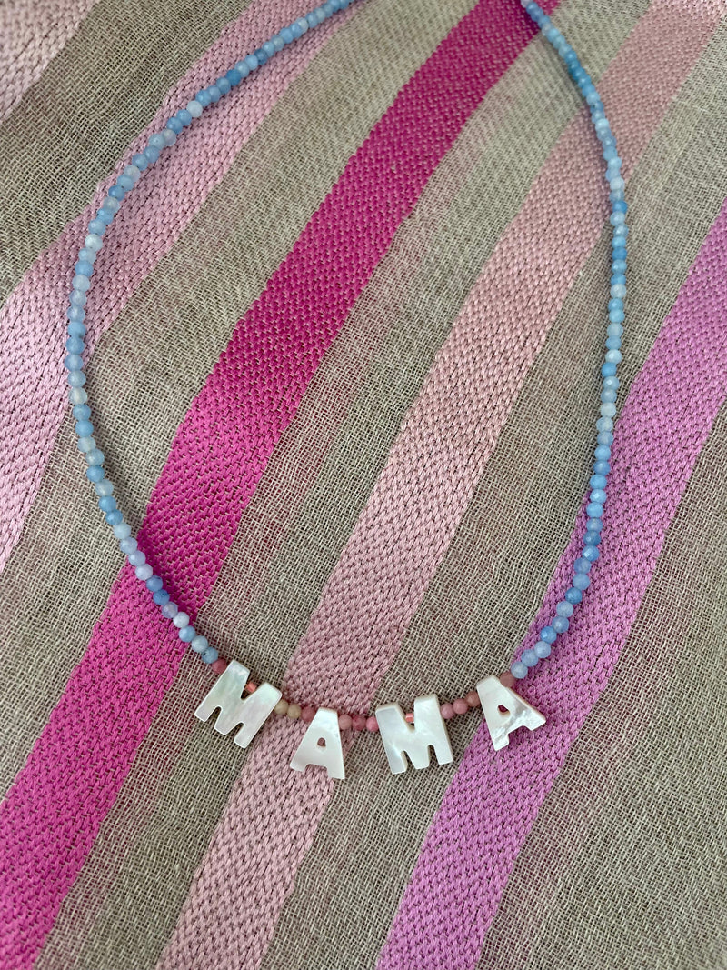 Bougainvillea Café Mama Necklace in Blue