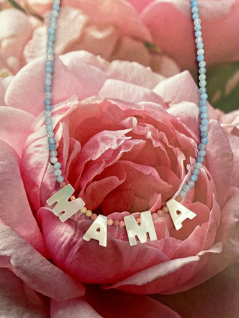 Bougainvillea Café Mama Necklace in Blue