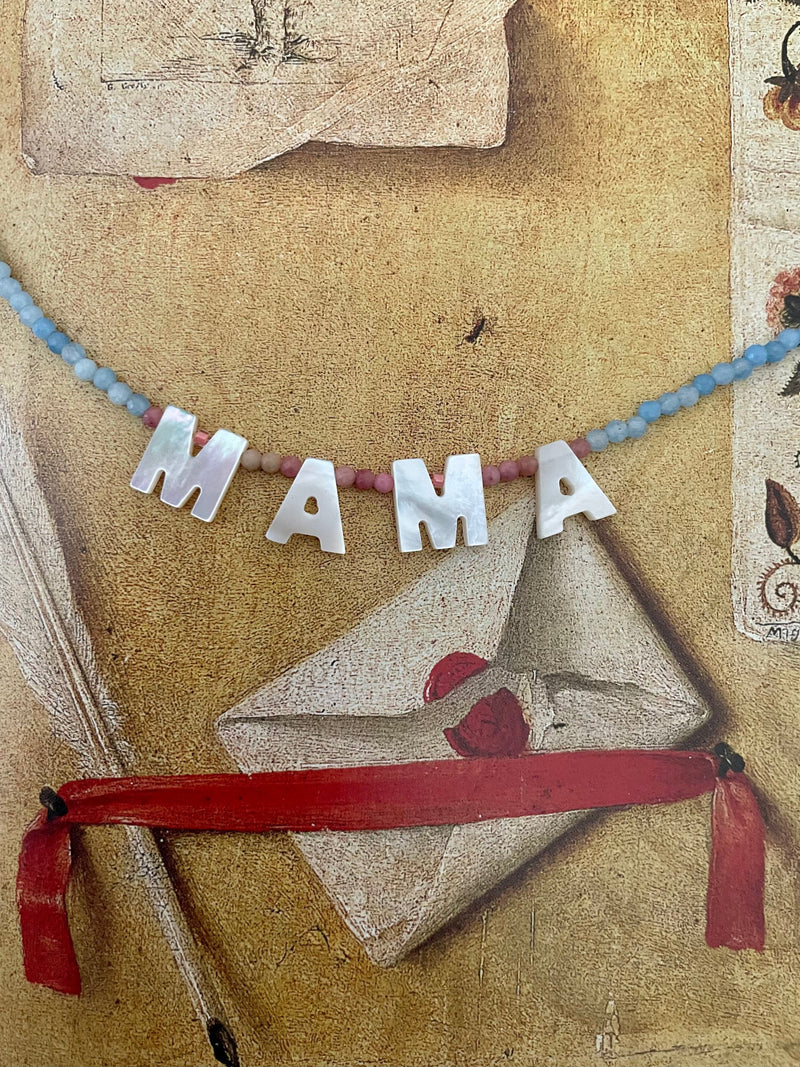 Bougainvillea Café Mama Necklace in Blue