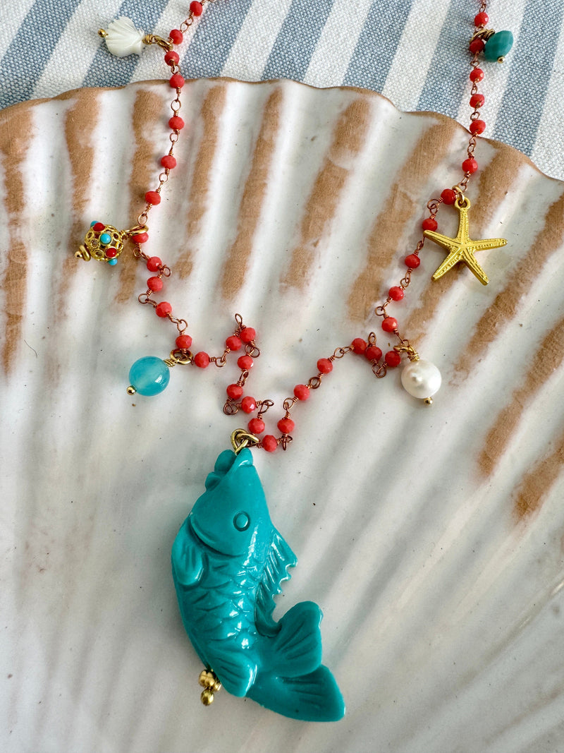 Bougainvillea Café Pescatora Necklace in Turquoise