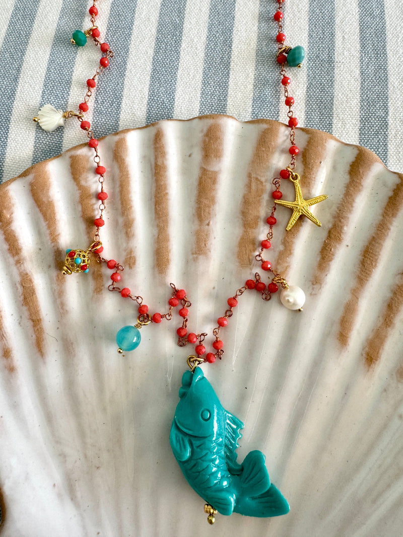 Bougainvillea Café Pescatora Necklace in Turquoise