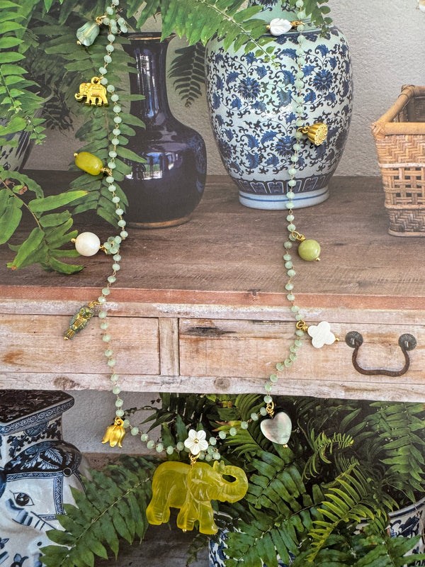 Bougainvillea Café Pondicherry Necklace in Chartreuse