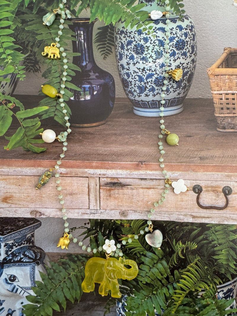 Bougainvillea Café Pondicherry Necklace in Chartreuse