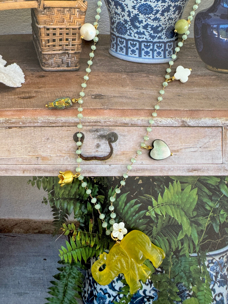 Bougainvillea Café Pondicherry Necklace in Chartreuse