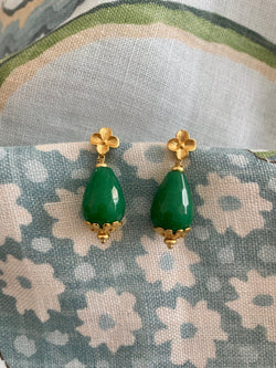 Bougainvillea Café Santino Earrings in Green Jade