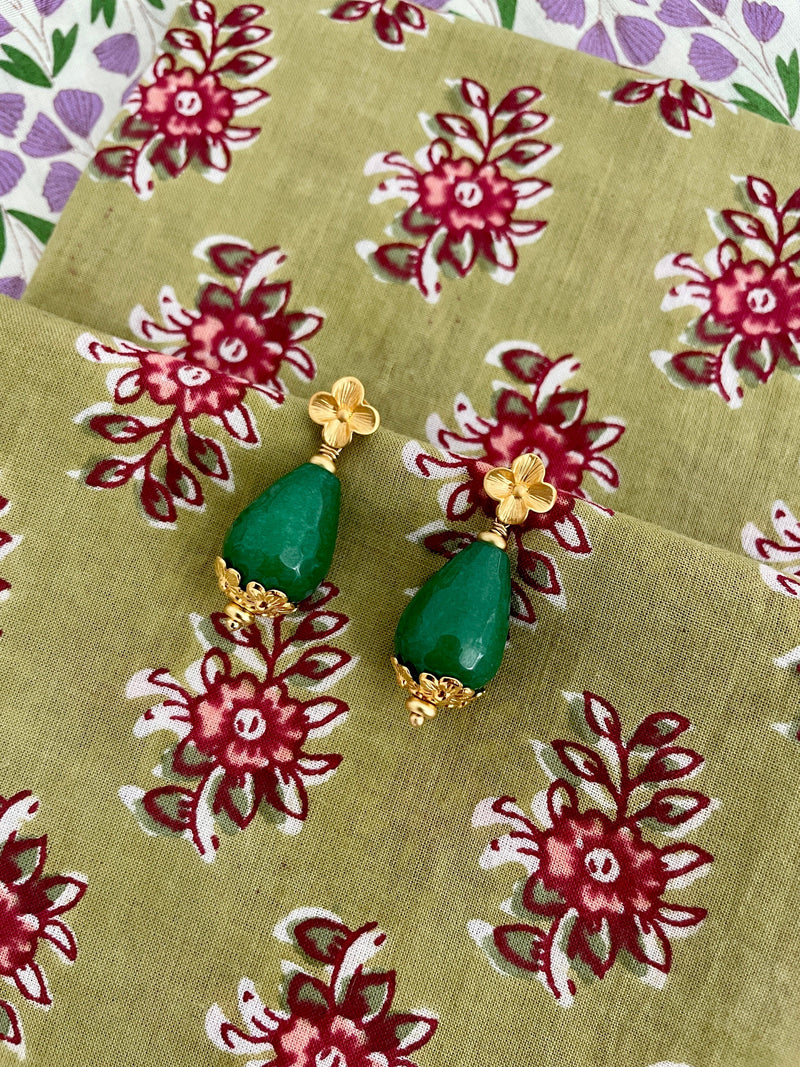 Bougainvillea Café Santino Earrings in Green Jade